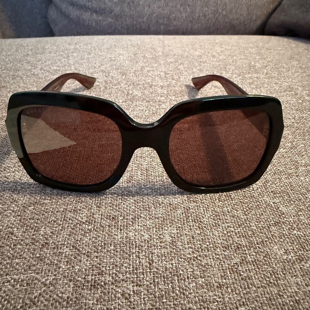 Gucci Black and Brown Women's Sunglasses